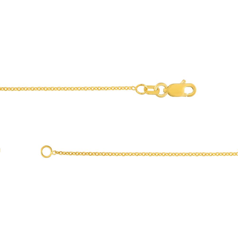 Olas d'Oro - 14K Yellow Gold 1.20mm Open Cable Chain Necklace - 18" Length, Lobster Clasp Closure