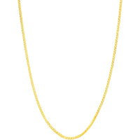 Olas d'Oro - 14K Yellow Gold 1.25mm Diamond-Cut Square Wheat Chain Necklace with Lobster Lock - 20" Length
