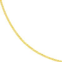 Olas d'Oro - 14K Yellow Gold 1.25mm Diamond-Cut Square Wheat Chain Necklace with Lobster Lock - 20" Length