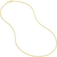 Olas d'Oro - 14K Yellow Gold 1.25mm Wheat Chain Necklace with Lobster Lock - 18" Length