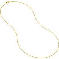 Olas d'Oro - 14K Yellow Gold 1.2mm Diamond-Cut Bead and Barrel Chain Necklace with Lobster Lock - 20"