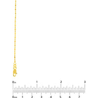 Olas d'Oro - 14K Yellow Gold 1.2mm Diamond-Cut Bead and Barrel Chain Necklace with Lobster Lock - 20"