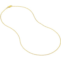 Olas d'Oro - 14K Yellow Gold 1.2mm Pendant Rope Chain Necklace with Lobster Lock - 20"