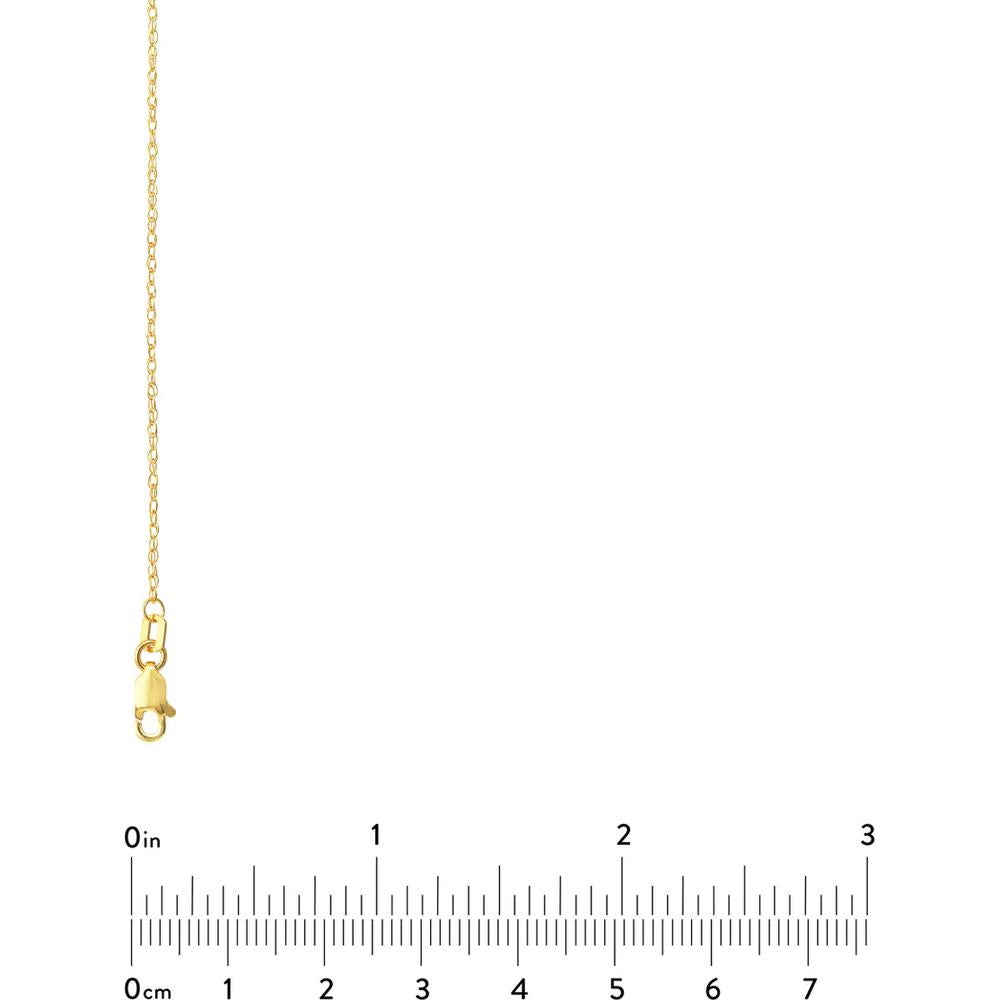 Olas d'Oro - 14K Yellow Gold 1.2mm Pendant Rope Chain Necklace with Lobster Lock - 20"