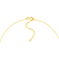 Olas d'Oro - 14K Yellow Gold 1.30mm Paper Clip Chain Necklace - 15" Adjustable Length