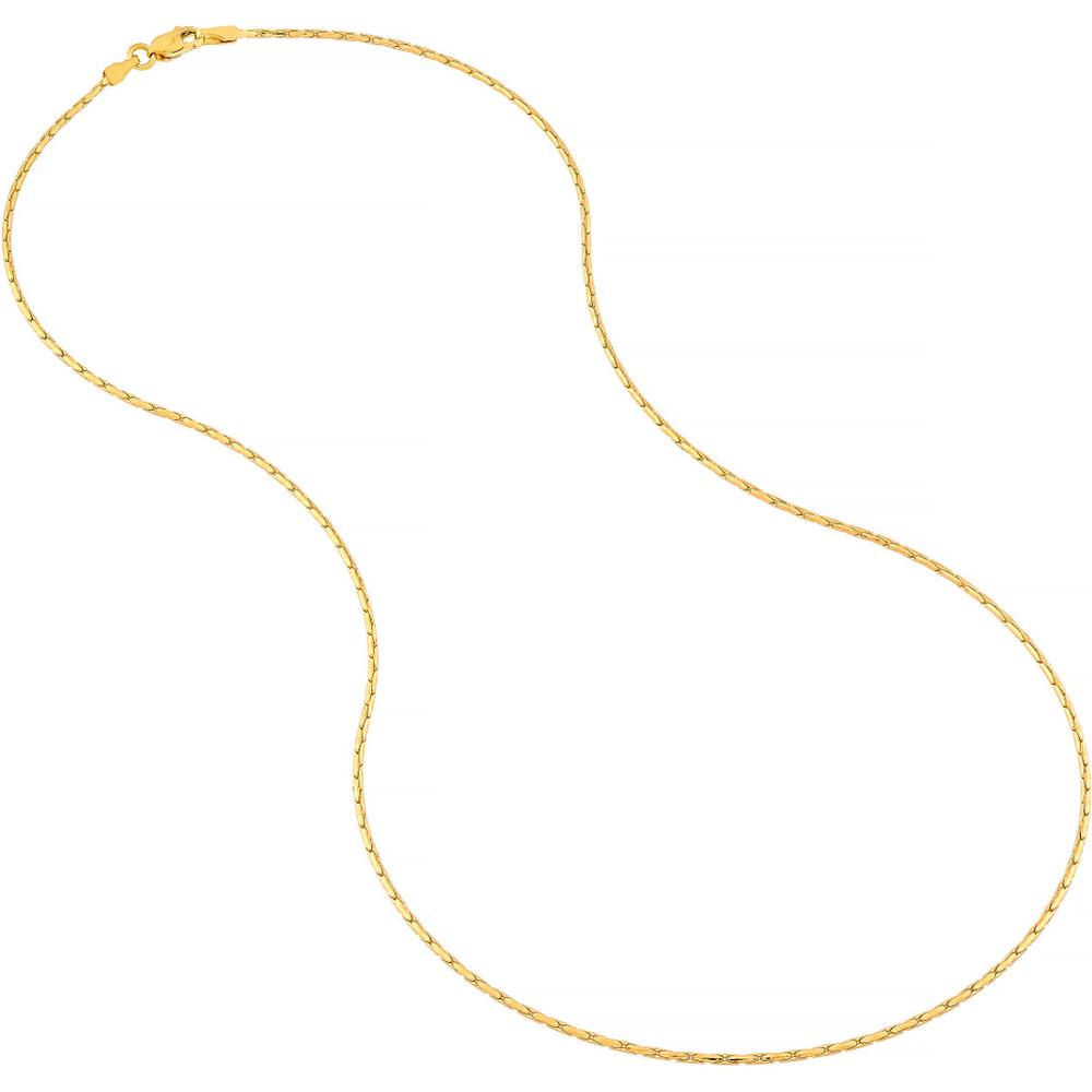 Olas d'Oro - 14K Yellow Gold 1.35mm Diamond-Cut Round Forzentina Chain Bracelet - 7.25" Length, 2.36 Grams