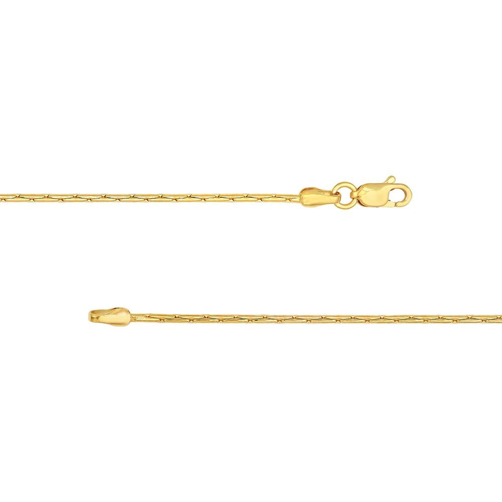 Olas d'Oro - 14K Yellow Gold 1.35mm Diamond-Cut Round Forzentina Chain Necklace - 18" Length