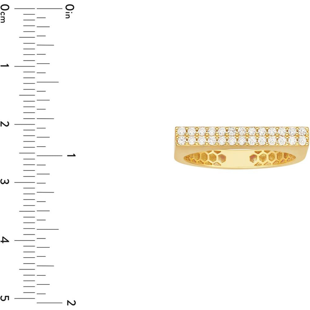 Olas d'Oro - 14K Yellow Gold 1/4 Carat Total Diamond Bar Ring - Size 7
