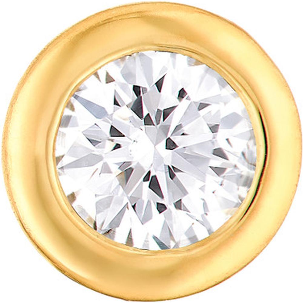 Olas d'Oro - 14K Yellow Gold 1/4 Total Carat Round Diamond Martini Bezel Stud Earrings