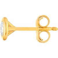 Olas d'Oro - 14K Yellow Gold 1/4 Total Carat Round Diamond Martini Bezel Stud Earrings
