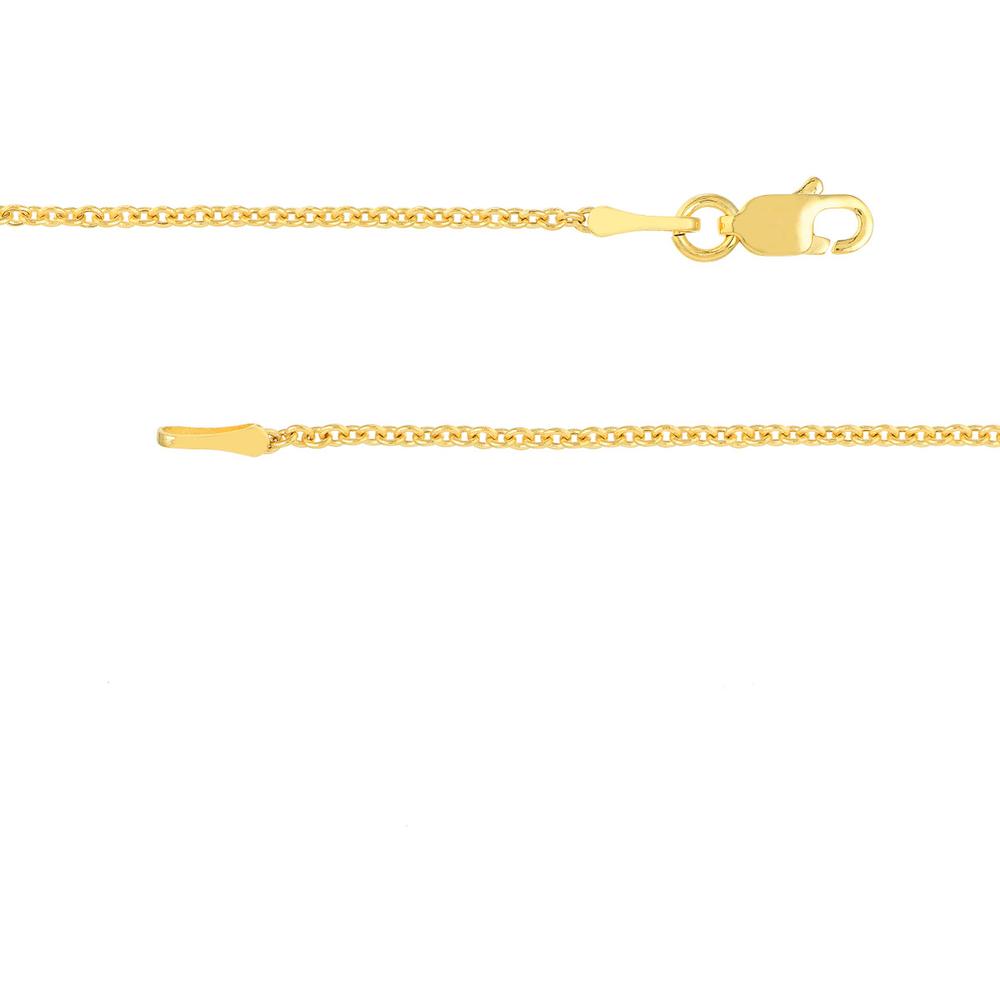 Olas d'Oro - 14K Yellow Gold 1.45mm Light Cable Chain Necklace with Lobster Lock - 18"