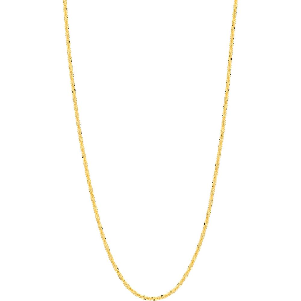 Olas d'Oro - 14K Yellow Gold 1.45mm Sparkle Chain Necklace with Lobster Clasp - 18" Length