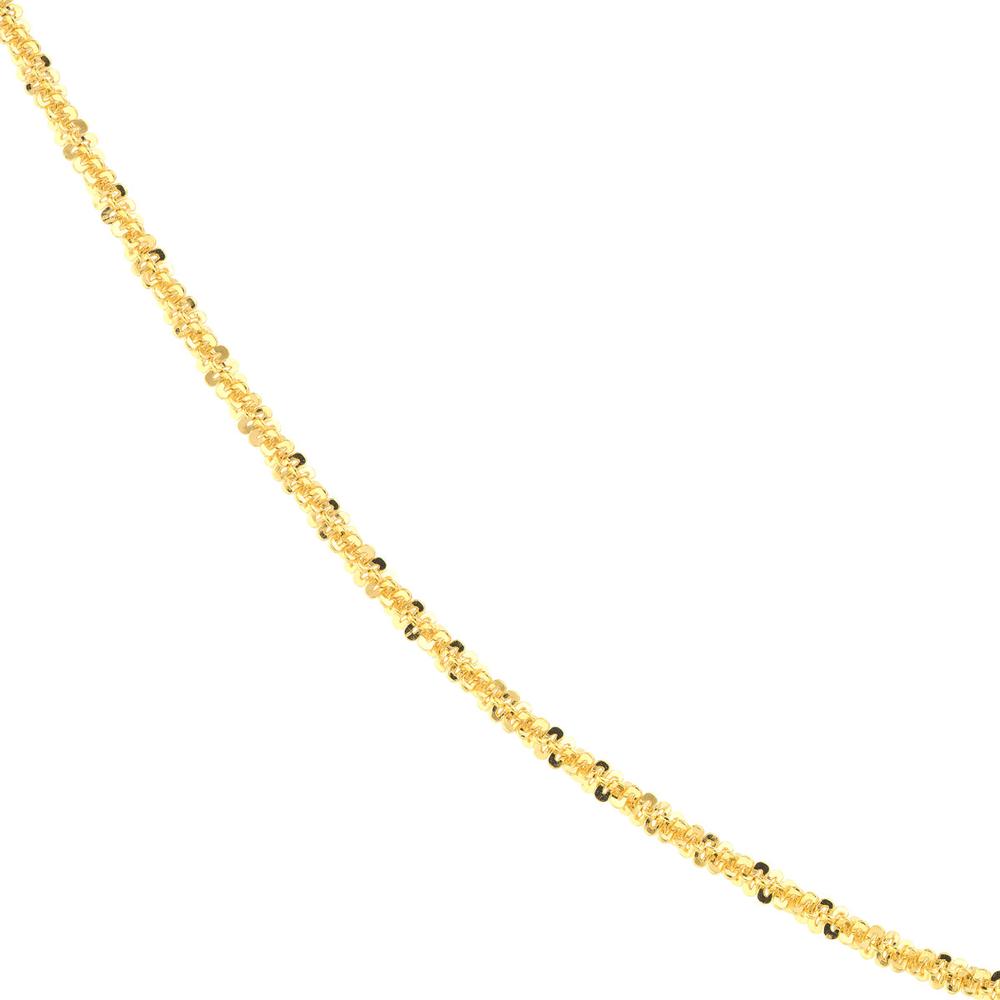 Olas d'Oro - 14K Yellow Gold 1.45mm Sparkle Chain with Lobster Lock - 16" Necklace