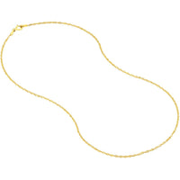 Olas d'Oro - 14K Yellow Gold 1.4mm Singapore Chain Necklace with Spring Ring Clasp - 16"