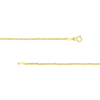 Olas d'Oro - 14K Yellow Gold 1.4mm Singapore Chain Necklace with Spring Ring Clasp - 16"