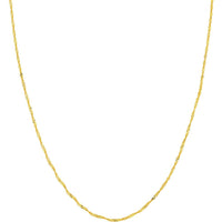 Olas d'Oro - 14K Yellow Gold 1.4mm Singapore Chain Necklace with Spring Ring Clasp - 18"