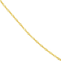 Olas d'Oro - 14K Yellow Gold 1.4mm Singapore Chain Necklace with Spring Ring Clasp - 18"