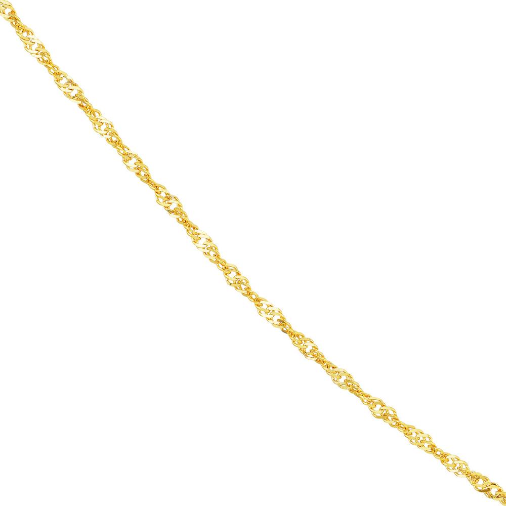 Olas d'Oro - 14K Yellow Gold 1.4mm Singapore Chain Necklace with Spring Ring Clasp - 18"
