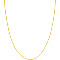 Olas d'Oro - 14K Yellow Gold 1.50mm Diamond-Cut Bead and Long Bar Chain Bracelet - 7.25"