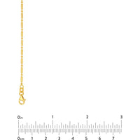 Olas d'Oro - 14K Yellow Gold 1.50mm Diamond-Cut Bead and Long Bar Chain Bracelet - 7.25"