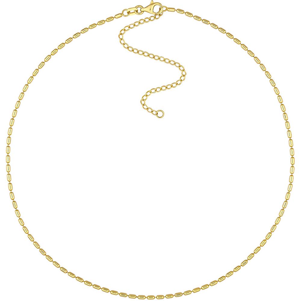Olas d'Oro - 14K Yellow Gold 1.50mm Long Bead Choker with Pear Shape Lobster Clasp - 3.64 Grams