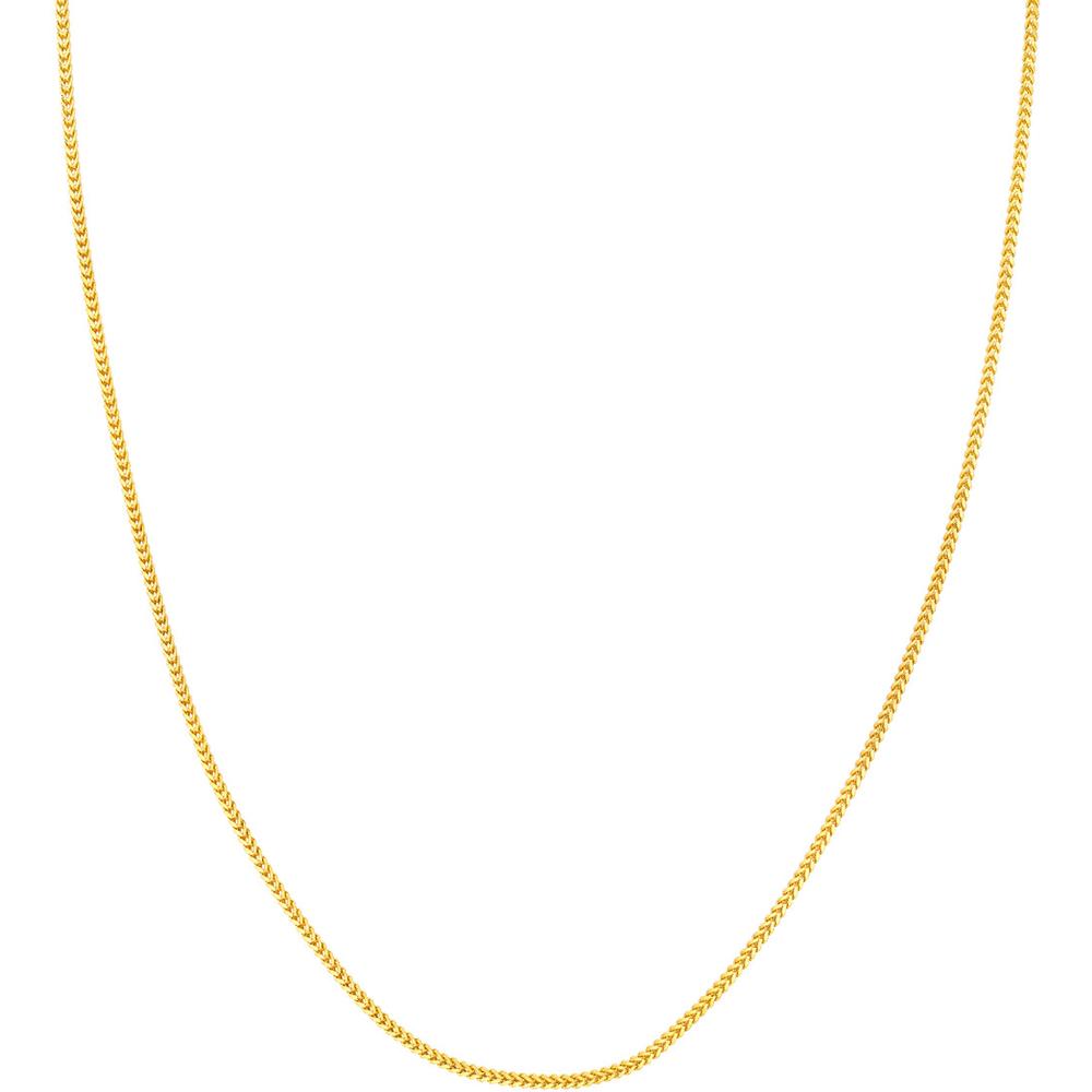 Olas d'Oro - 14K Yellow Gold 1.55mm Hollow Square Franco Chain Necklace - 18" Length