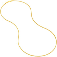Olas d'Oro - 14K Yellow Gold 1.55mm Hollow Square Franco Chain Necklace - 18" Length