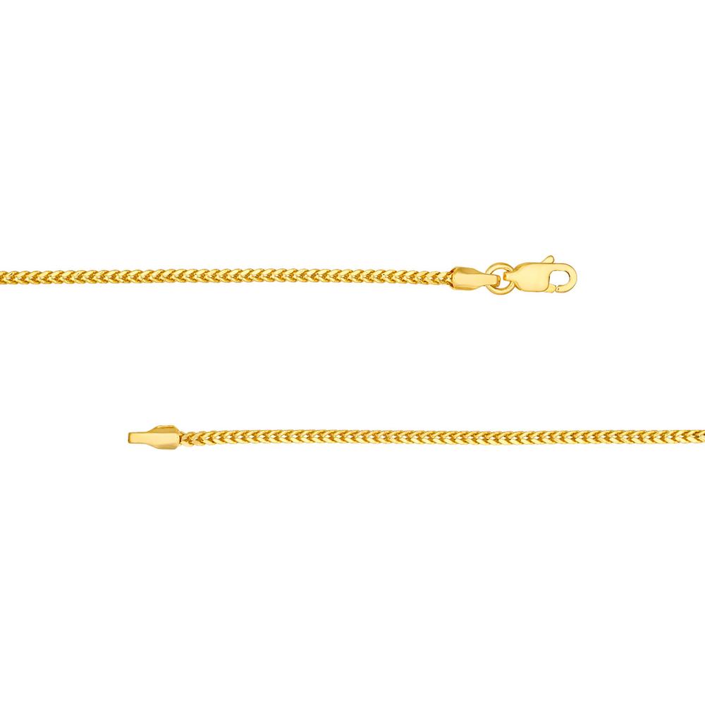 Olas d'Oro - 14K Yellow Gold 1.55mm Hollow Square Franco Chain Necklace - 18" Length