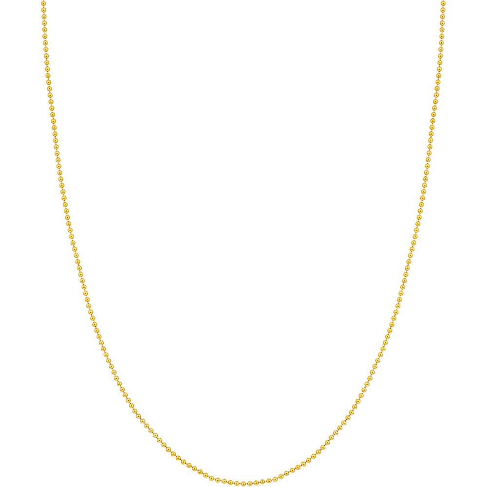 Olas d'Oro - 14K Yellow Gold 1.5mm Bead Chain Necklace with Lobster Lock - 16" Length