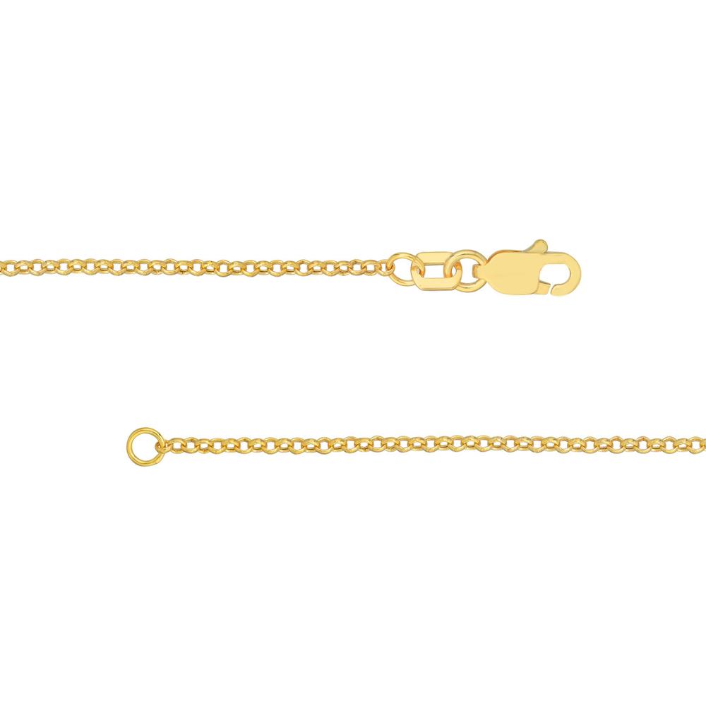 Olas d'Oro - 14K Yellow Gold 1.5mm Rolo Chain Necklace with Lobster Lock - 16" Length