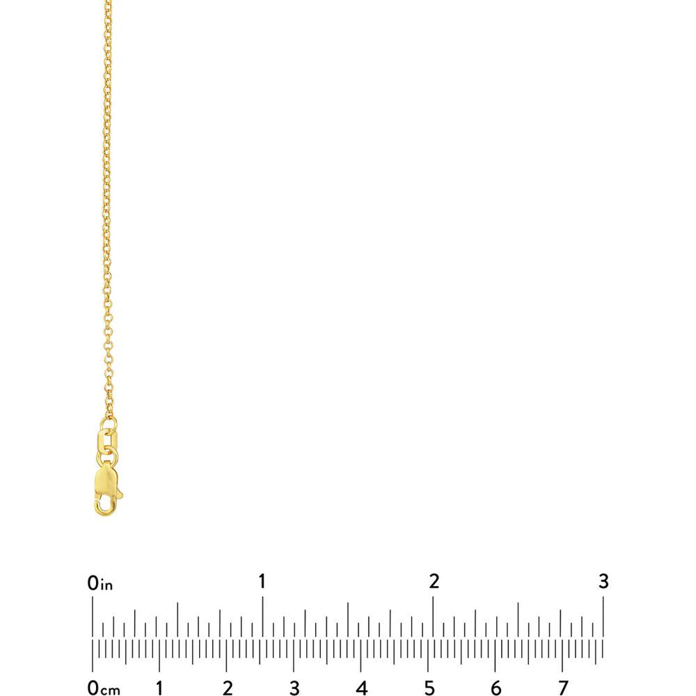 Olas d'Oro - 14K Yellow Gold 1.5mm Rolo Chain Necklace with Lobster Lock - 16" Length