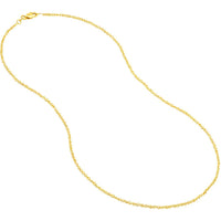 Olas d'Oro - 14K Yellow Gold 1.5mm Sparkle Singapore Chain Necklace - 18" Length
