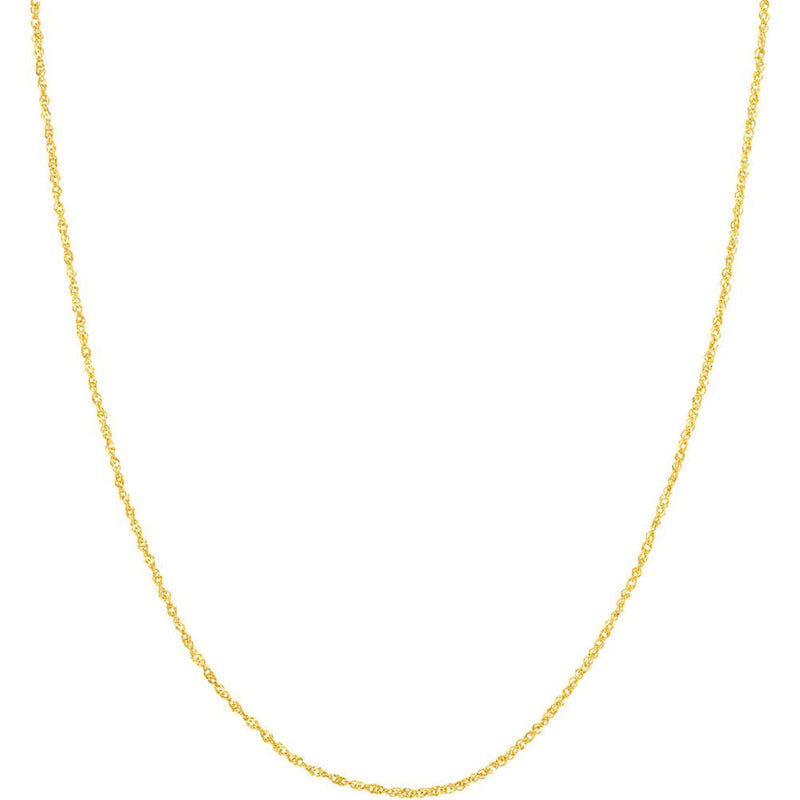 Olas d'Oro - 14K Yellow Gold 1.5mm Sparkle Singapore Chain with Lobster Clasp - 16" Necklace
