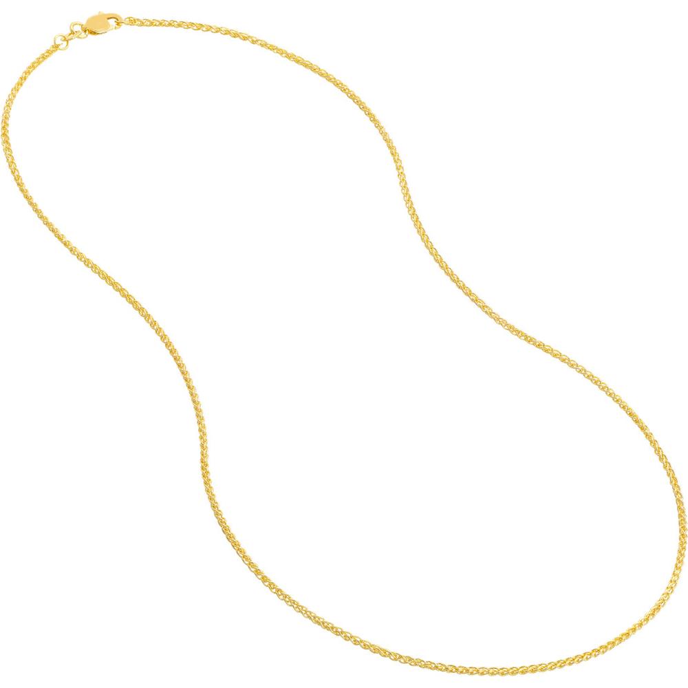 Olas d'Oro - 14K Yellow Gold 1.5mm Wheat Chain Necklace with Lobster Lock - 20"