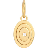 Olas d'Oro - 14K Yellow Gold 1.5pt Diamond Stacked Oval Pendant