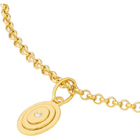 Olas d'Oro - 14K Yellow Gold 1.5pt Diamond Stacked Oval Pendant