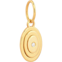 Olas d'Oro - 14K Yellow Gold 1.5pt Diamond Stacked Oval Pendant