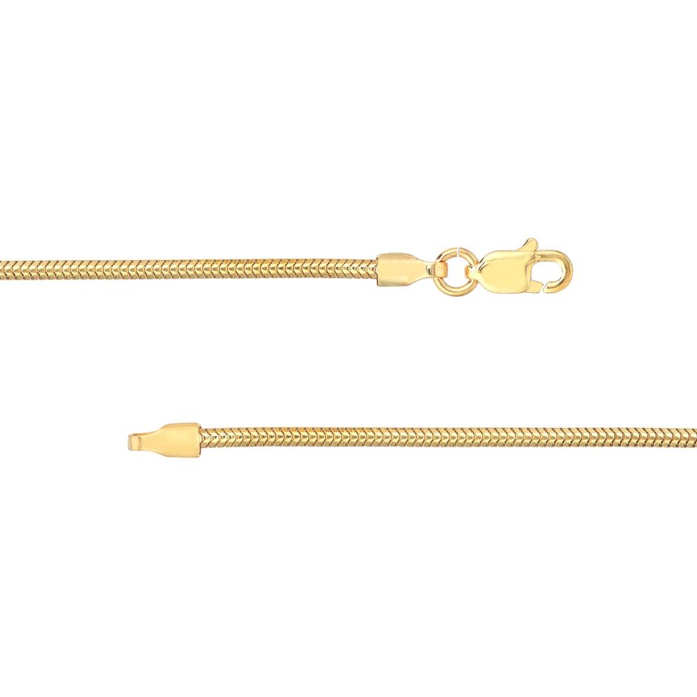 Olas d'Oro - 14K Yellow Gold 1.6mm Hollow Snake Chain Necklace with Lobster Lock - 24 Inches