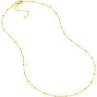 Olas d'Oro - 14K Yellow Gold 1.70mm Adjustable Saturn Chain Necklace - 18"