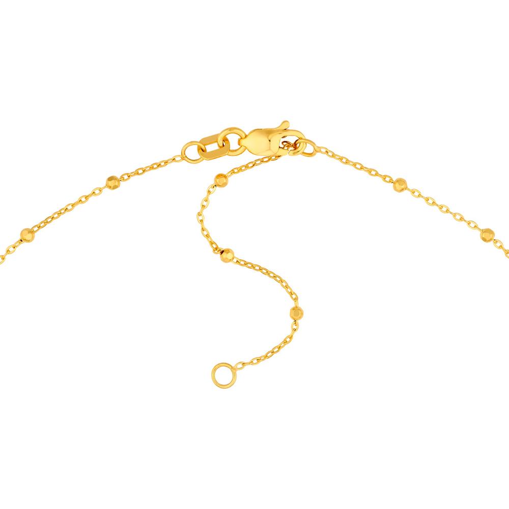 Olas d'Oro - 14K Yellow Gold 1.70mm Adjustable Saturn Chain Necklace - 18"