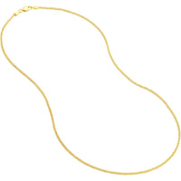Olas d'Oro - 14K Yellow Gold 1.75mm Square Wheat Chain with Lobster Clasp - 16" Necklace