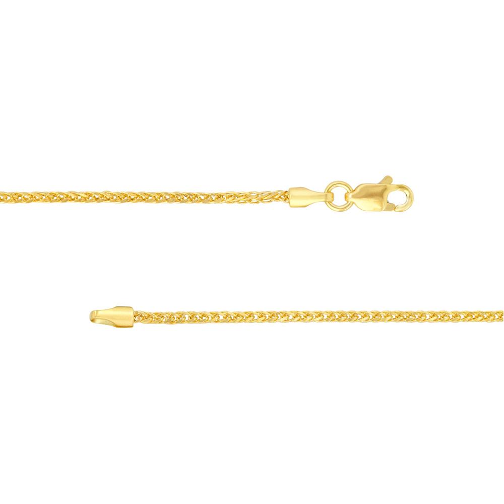 Olas d'Oro - 14K Yellow Gold 1.75mm Square Wheat Chain with Lobster Clasp - 16" Necklace