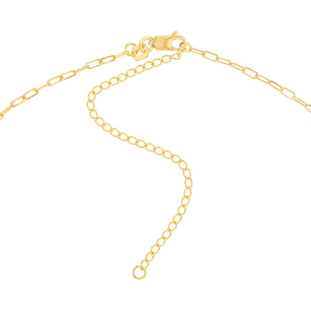 Olas d'Oro - 14K Yellow Gold 1.7mm Paper Clip Choker Necklace - Adjustable Length 13-16 Inches