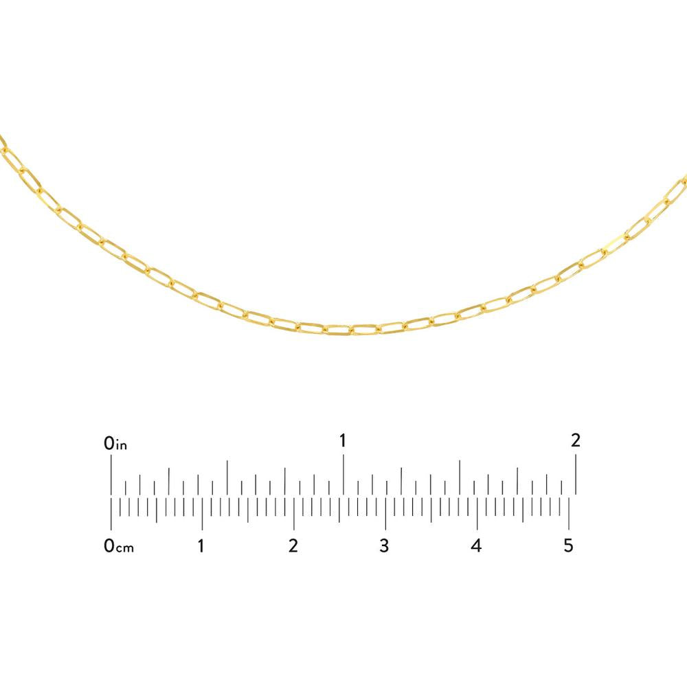 Olas d'Oro - 14K Yellow Gold 1.7mm Paper Clip Choker Necklace - Adjustable Length 13-16 Inches