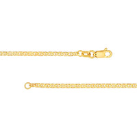 Olas d'Oro - 14K Yellow Gold 1.85mm Mariner Chain Bracelet - 7.25" Length