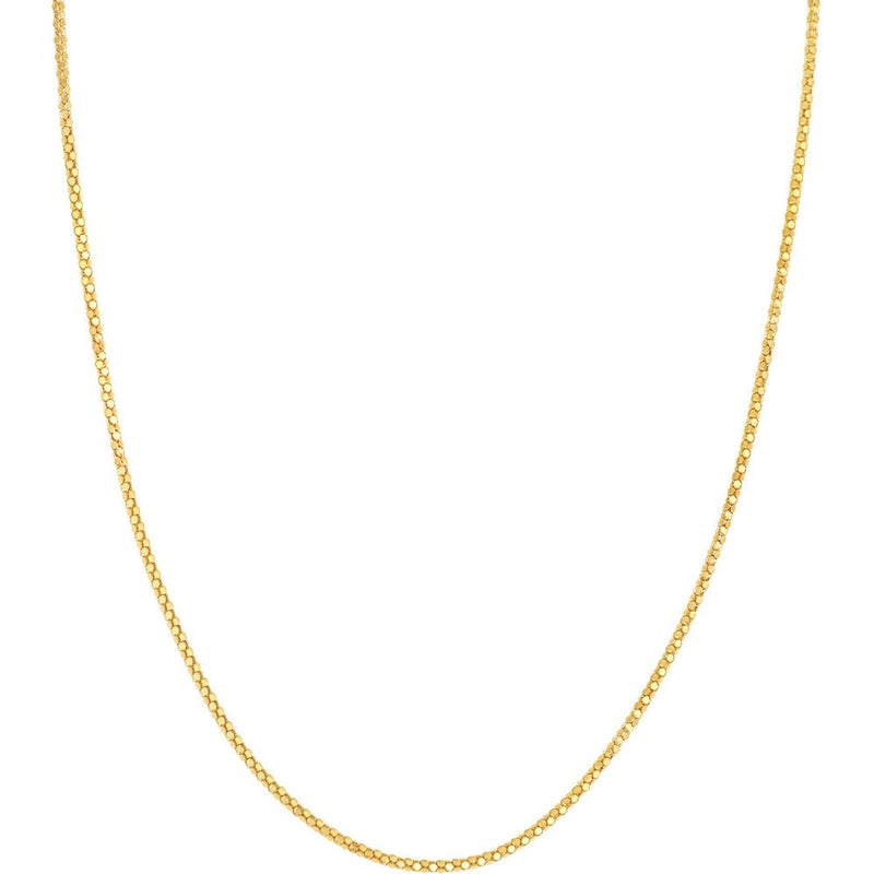 Olas d'Oro - 14K Yellow Gold 1.85mm Mirror Popcorn Chain Necklace - 20"