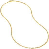 Olas d'Oro - 14K Yellow Gold 1.8mm Designer Rope Chain Necklace - 16" Length