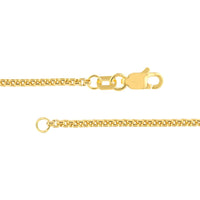 Olas d'Oro - 14K Yellow Gold 1.8mm Hollow Round Box Chain Necklace with Lobster Lock - 24" Length