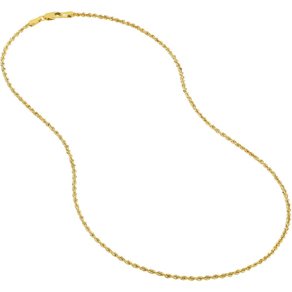 Olas d'Oro - 14K Yellow Gold 1.8mm Light Rope Chain Necklace - 24" Length