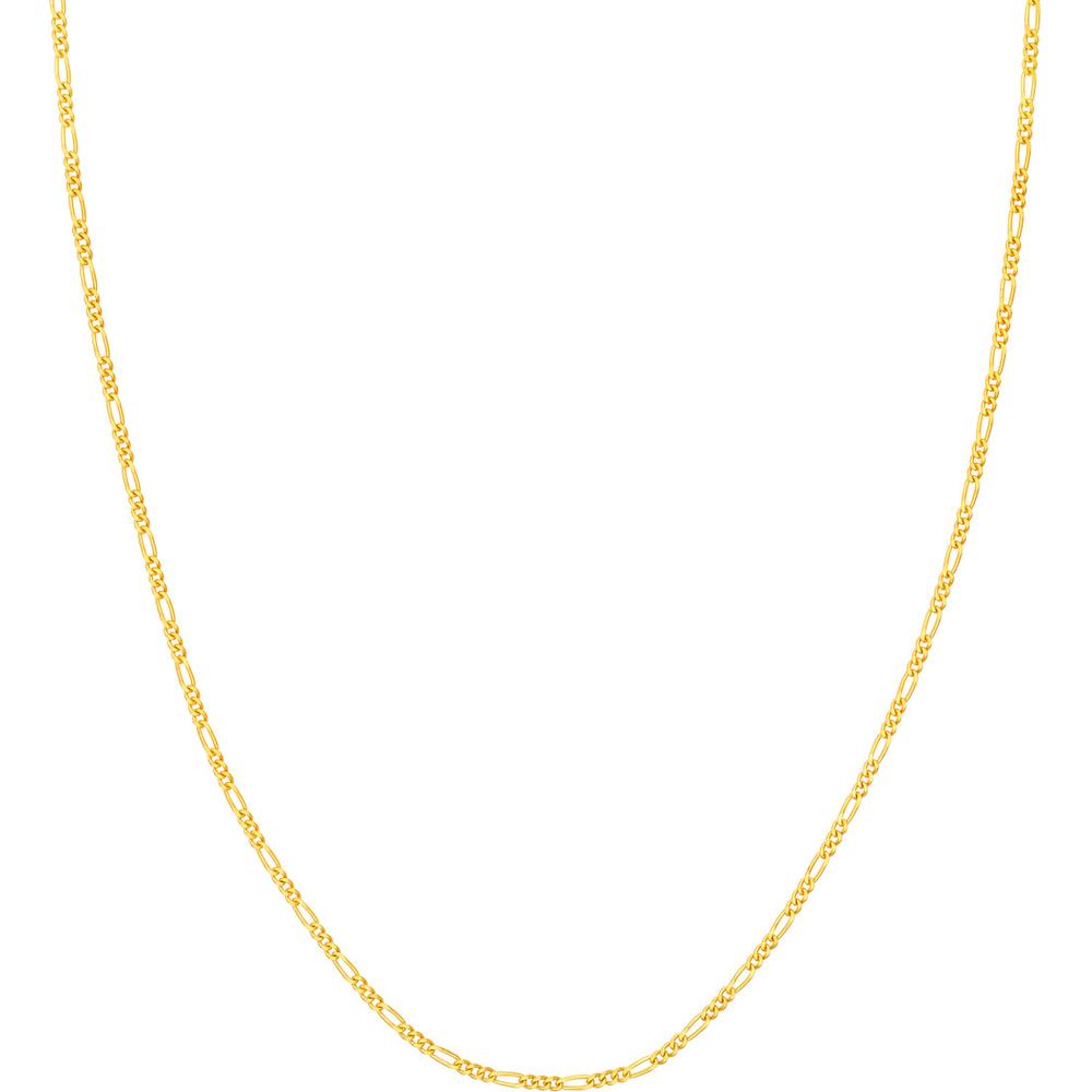 Olas d'Oro - 14K Yellow Gold 1.90mm Figaro 3+1 Chain Bracelet - 7.25" Length